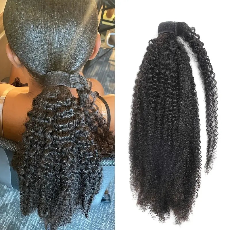 Afro Curly Ponytail Human Hair Extensions 95-100g