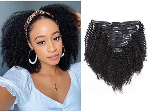 Afro Curly Clip Human Hair Extensions 95-100g