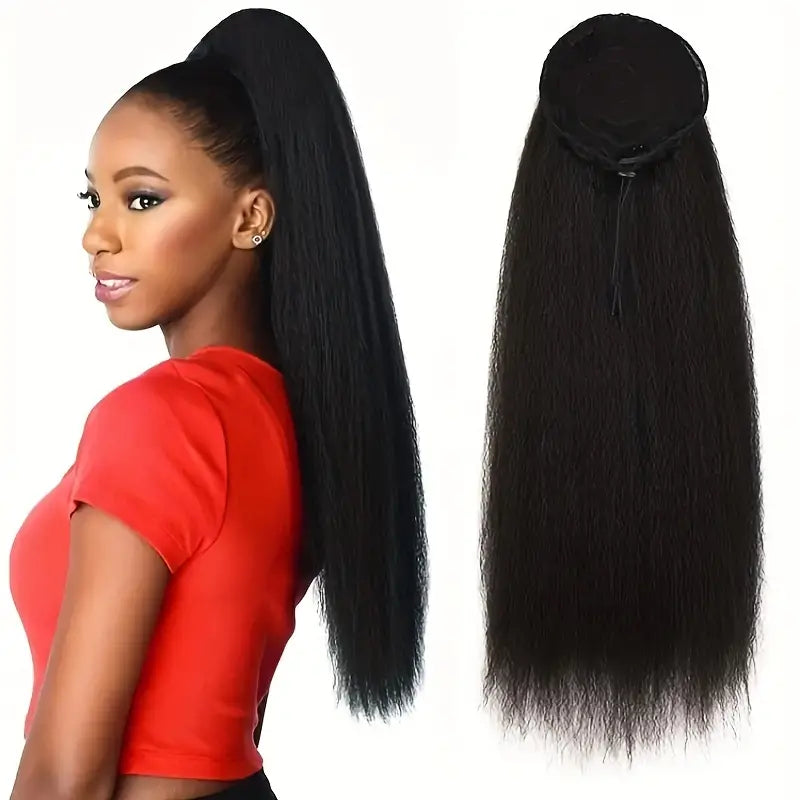 Kinky Straight Ponytail Human Hair Extensions 95-100g